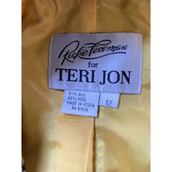 Rickie Freeman Teri Jon Wool & Silk Houndstooth Skirt Suit 80's Does 40's Retro - Picture 8 of 9